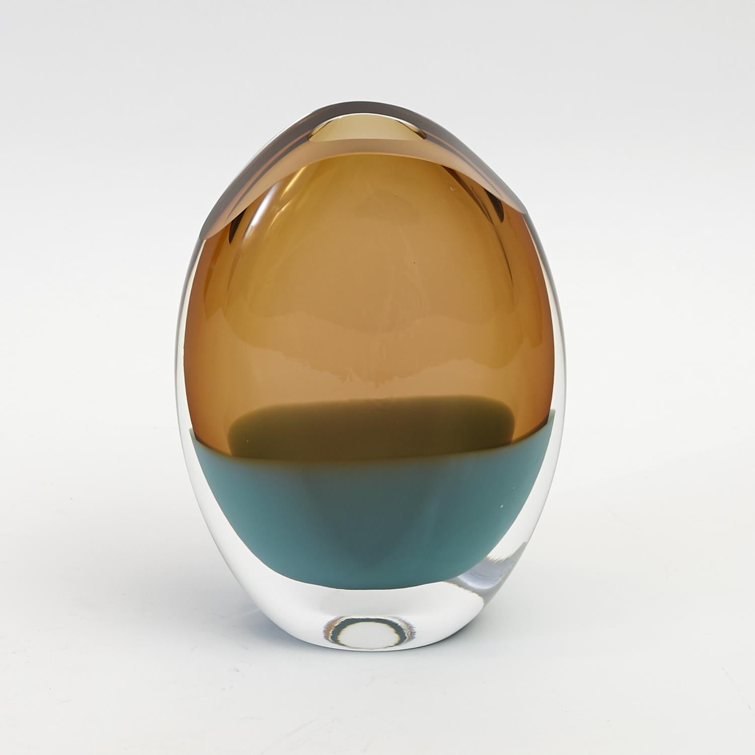 Oval Vase-Pistachio Amber