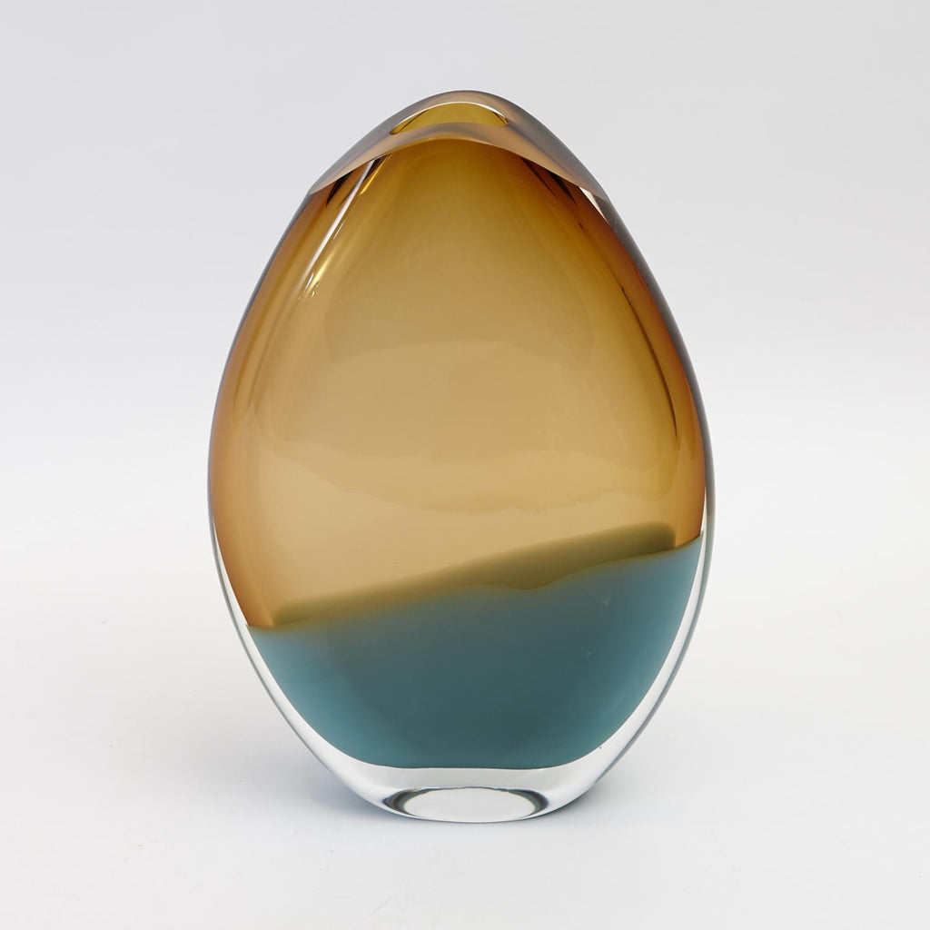 Oval Vase-Pistachio Amber