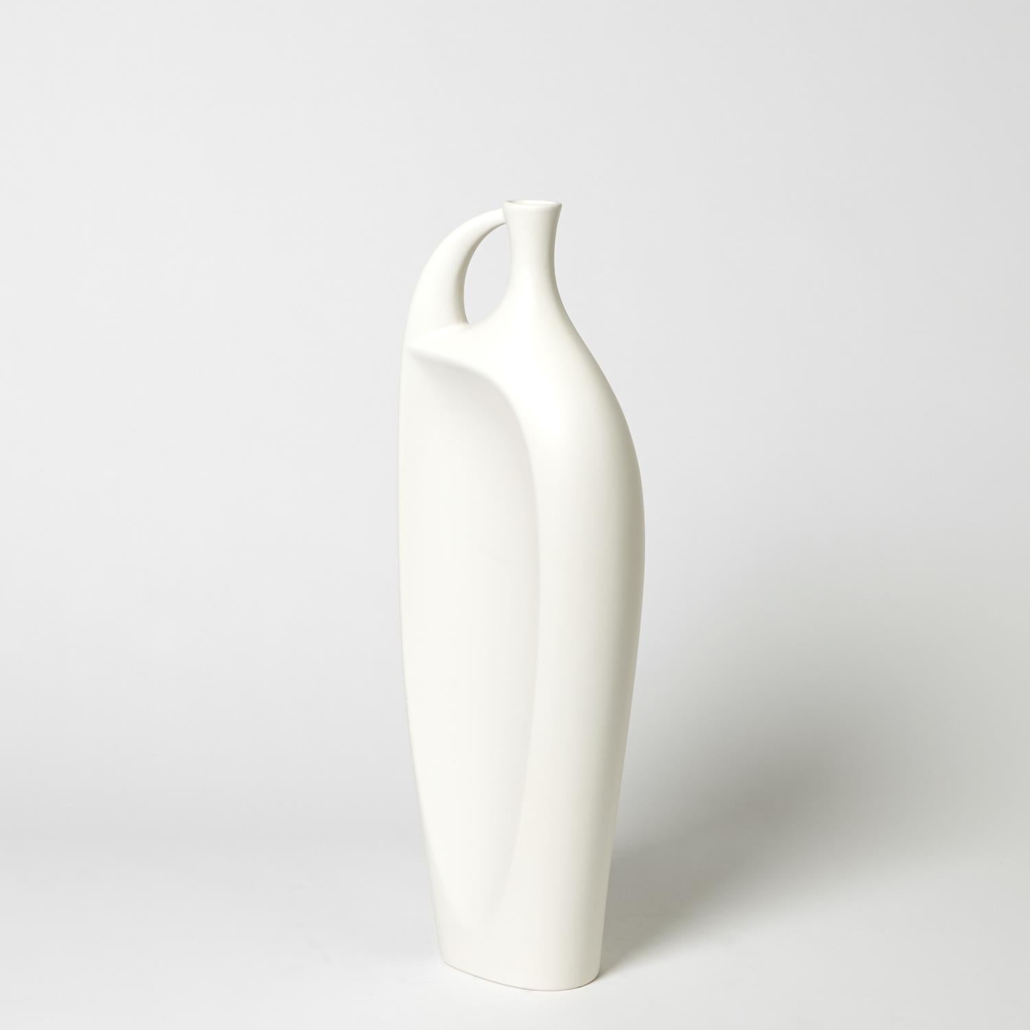 Indentation Vase in Matte White