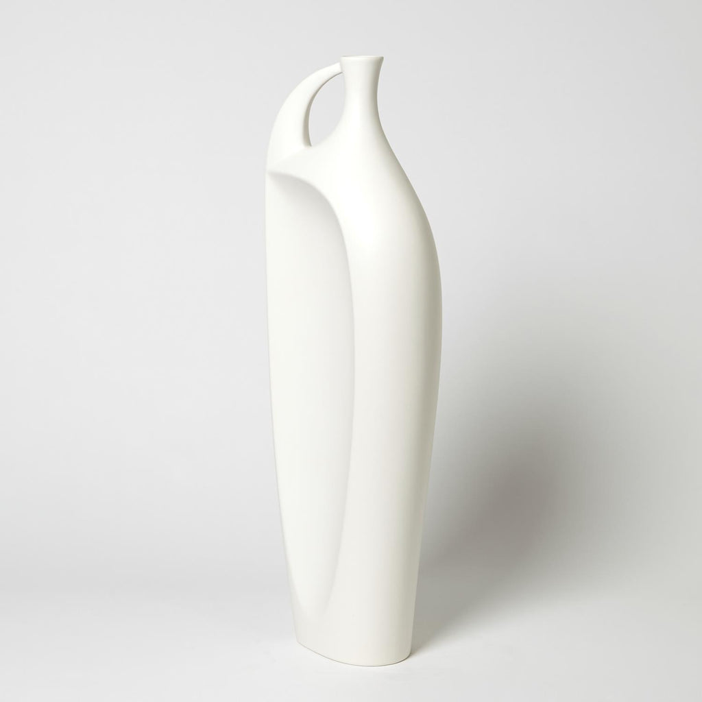 Indentation Vase in Matte White