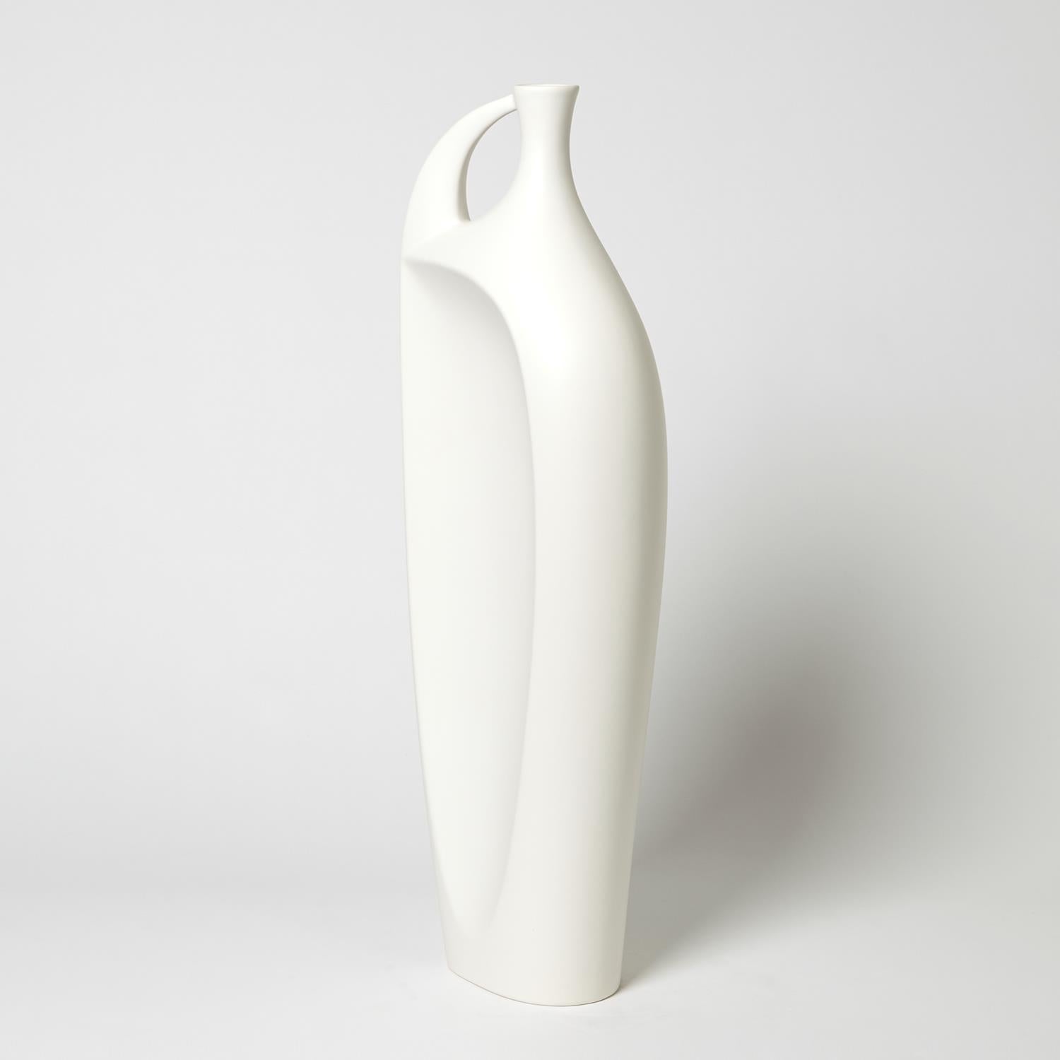 Indentation Vase in Matte White