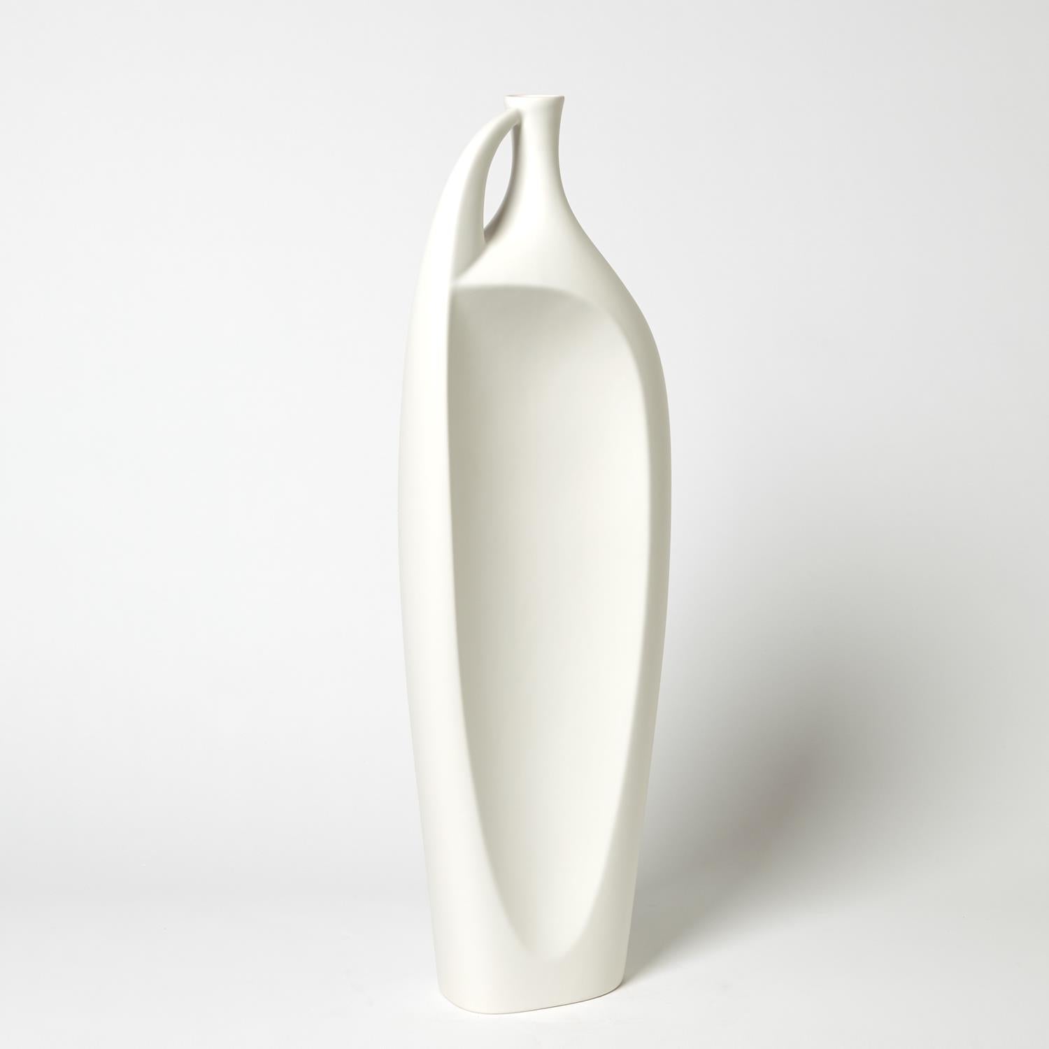 Indentation Vase in Matte White