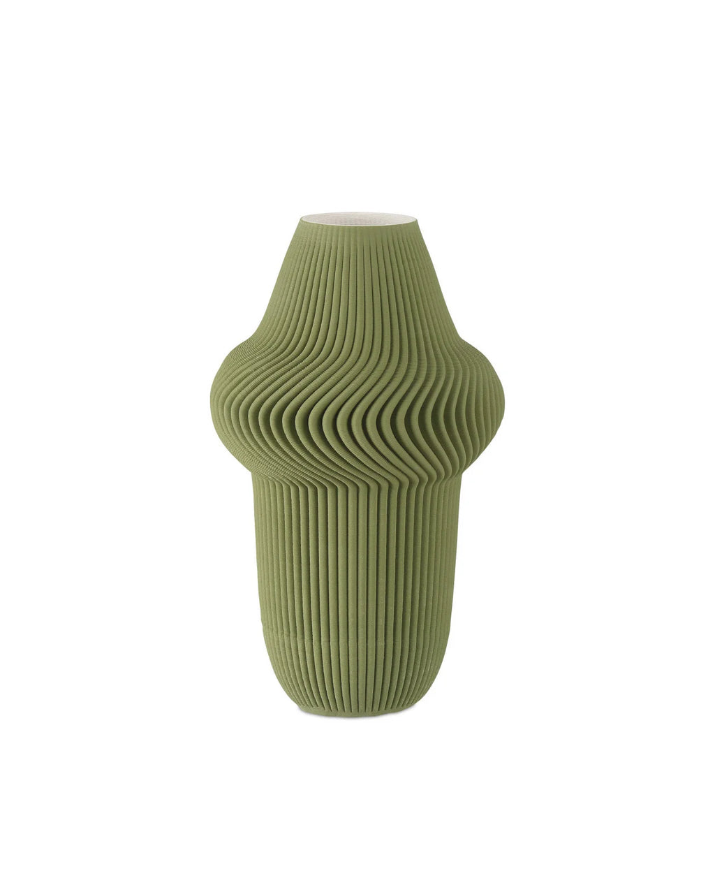 Green Plisse Vases
