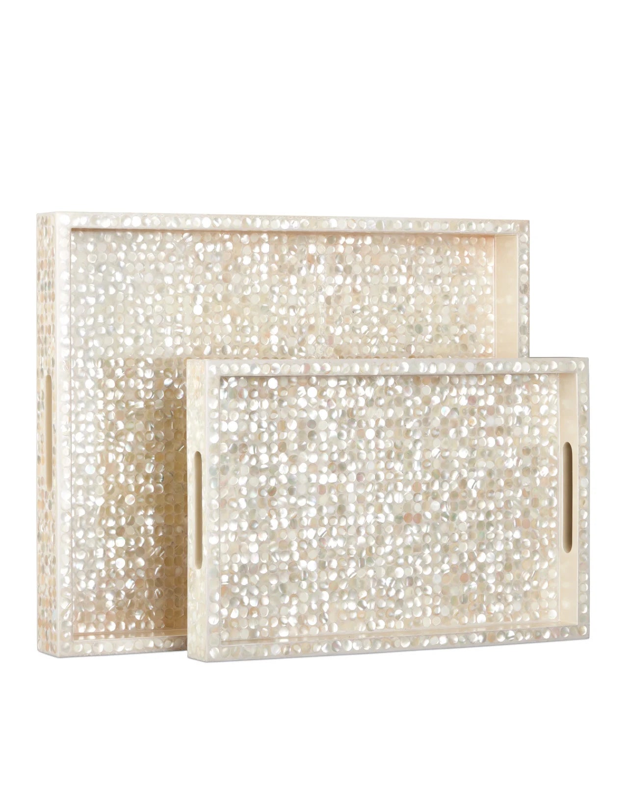 Gerri Dot Mother of Pearl Tray Set of 2