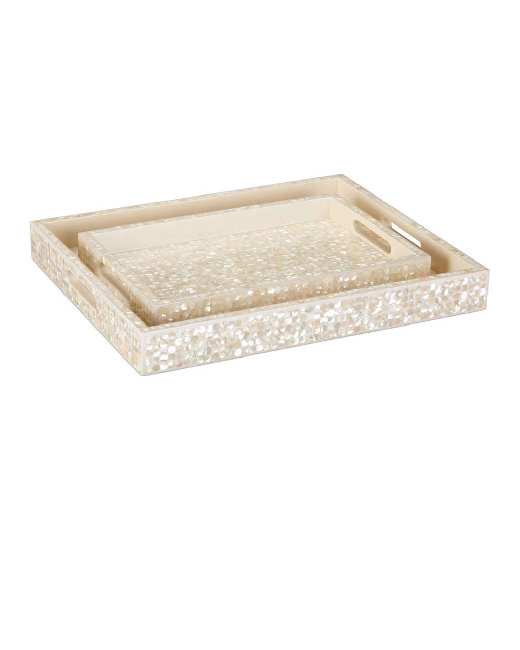 Gerri Dot Mother of Pearl Tray Set of 2