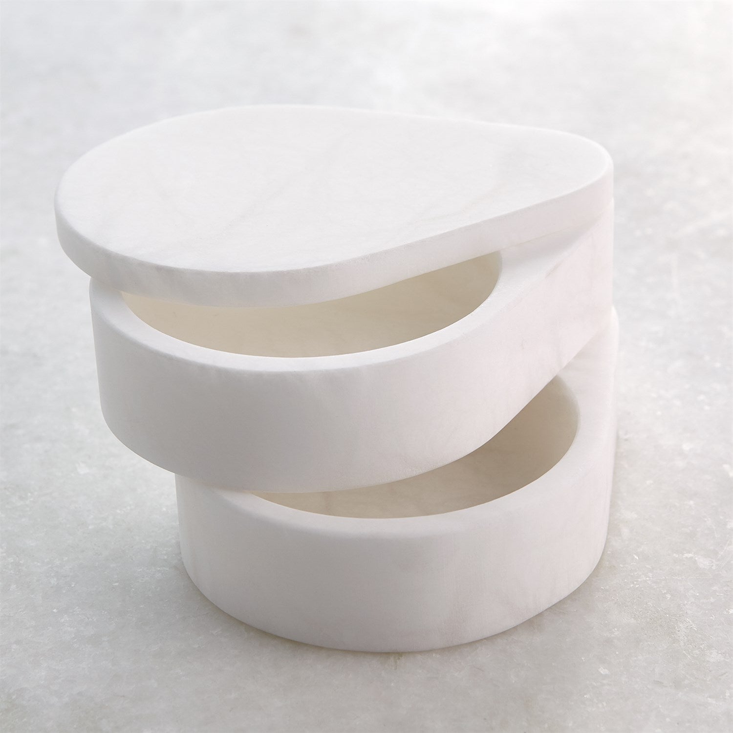 Alabaster Teardrop Double Box