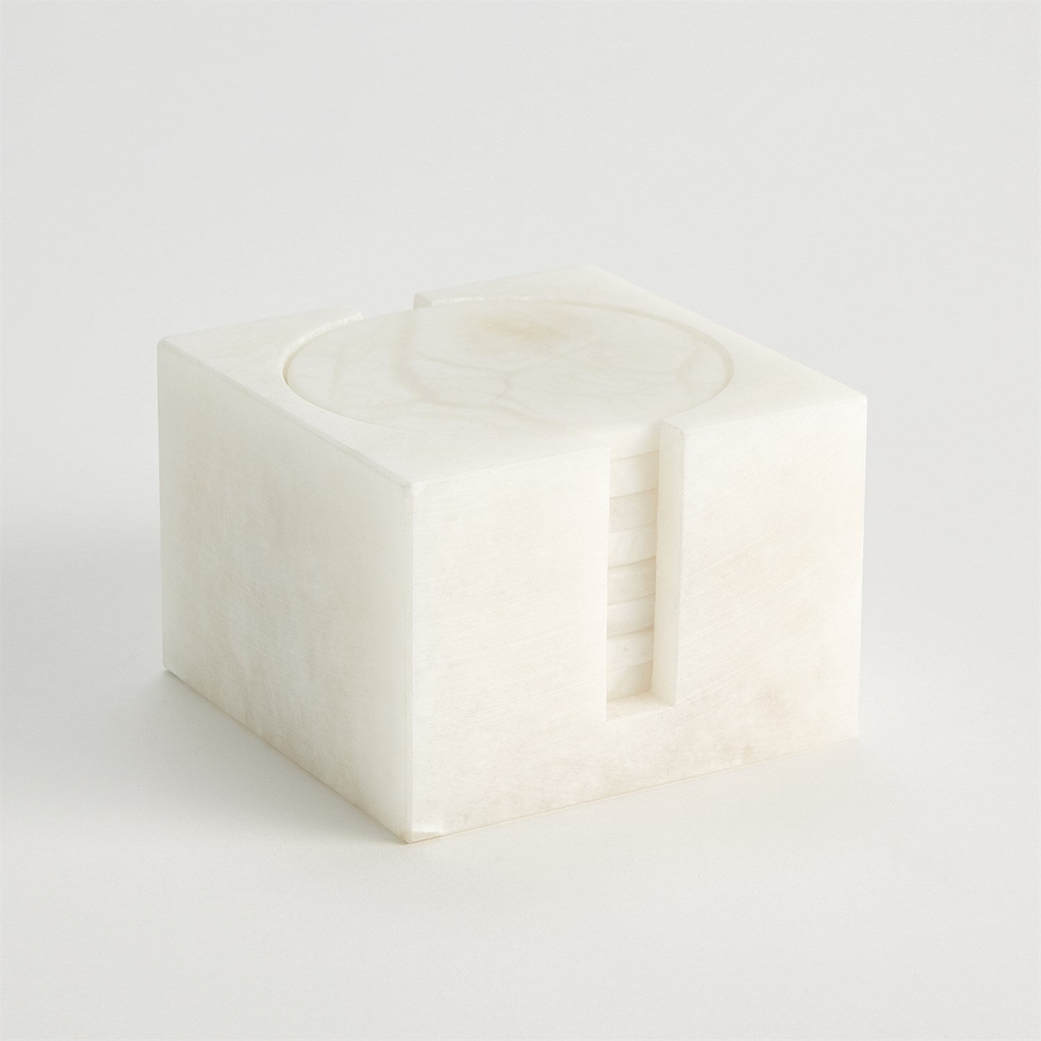 S/8 Alabaster Coasters w/Holder