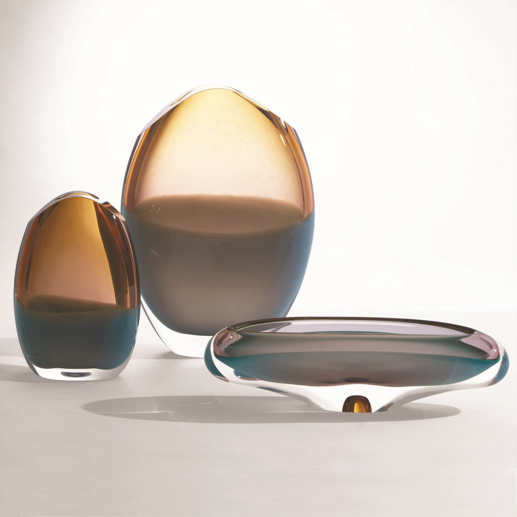 Oval Vase-Pistachio Amber