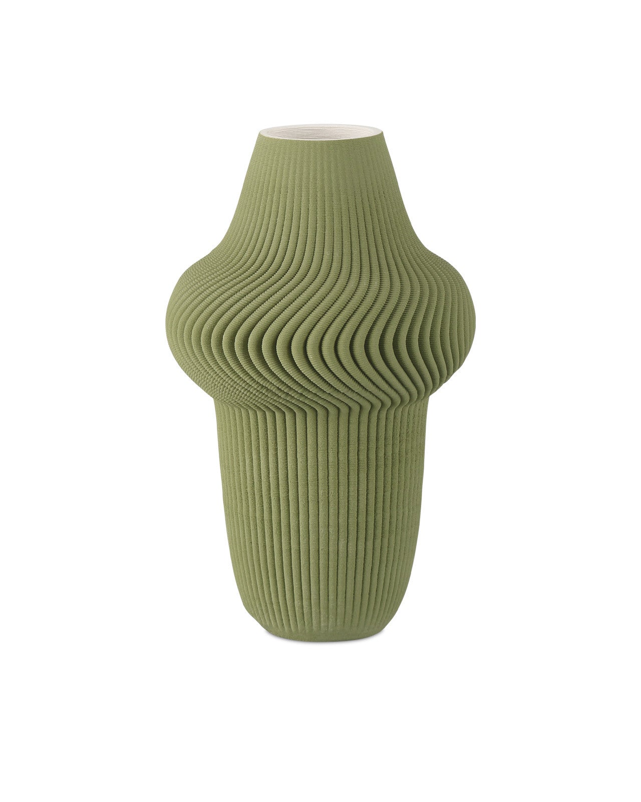 Green Plisse Vases
