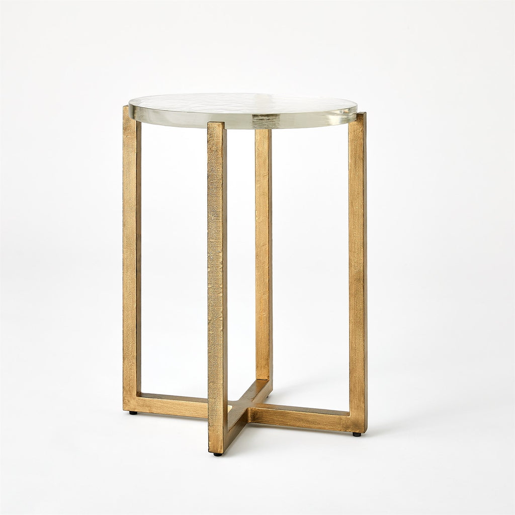 Ice Block Table-Oval-Antique Gold