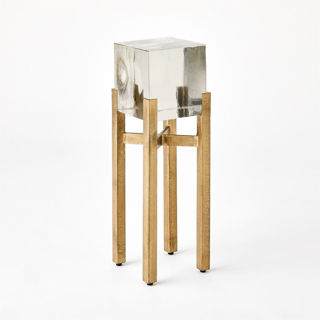 Ice Block Table-Single in Antique Gold