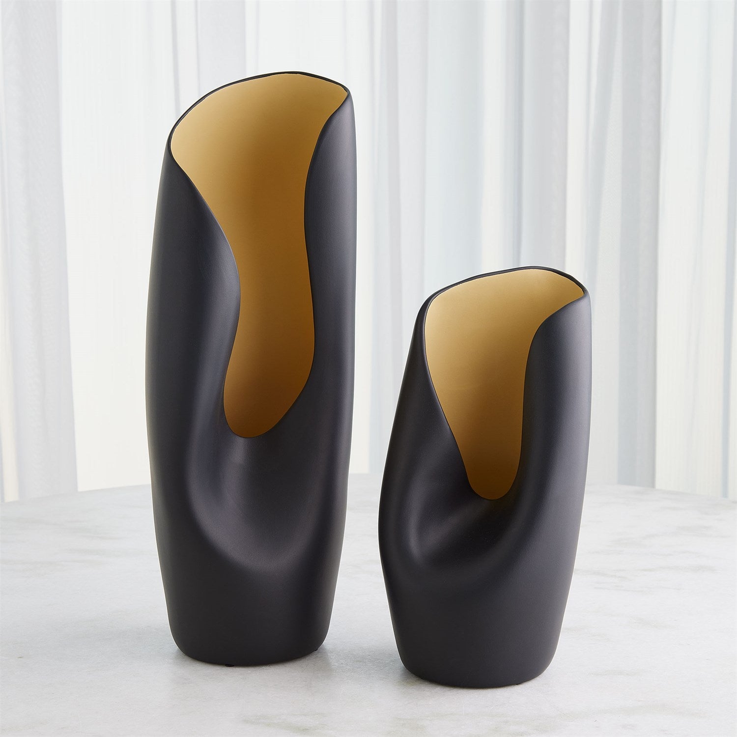 Avian Vase-Black & Gold-Small