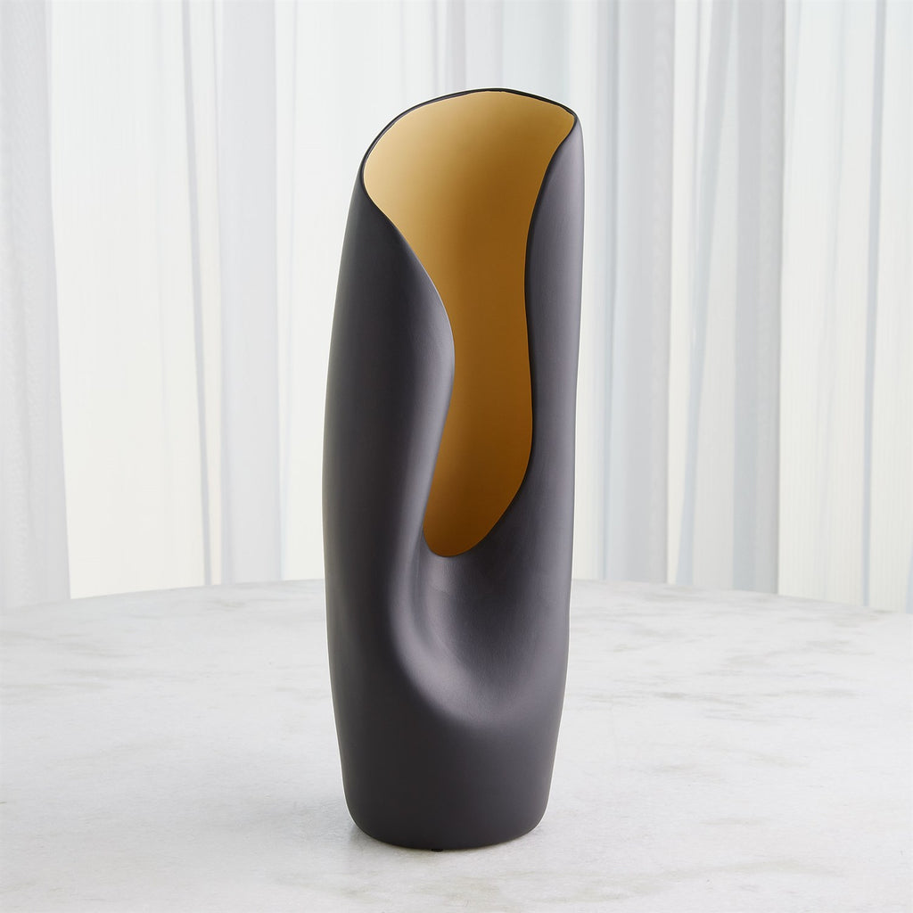 Avian Vase-Black/Gold-Large