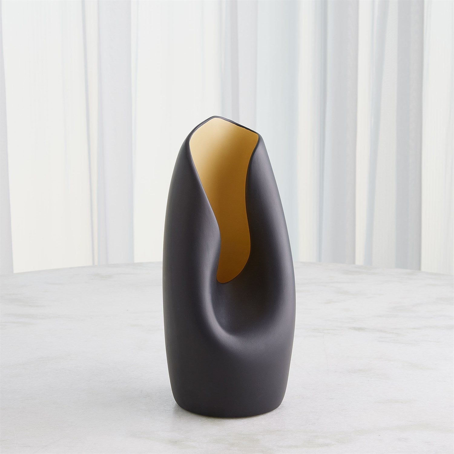 Avian Vase-Black & Gold-Small