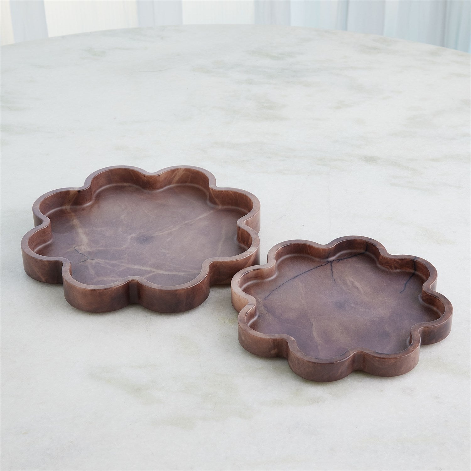 Cumulus Alabaster Tray-Chocolate-Large