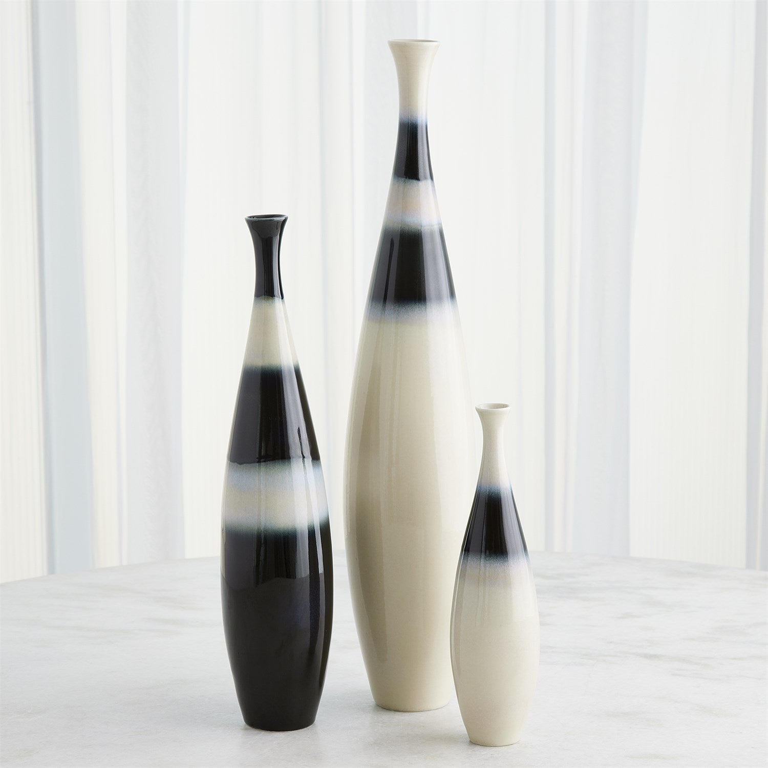 Banded Bottles in Cobalt