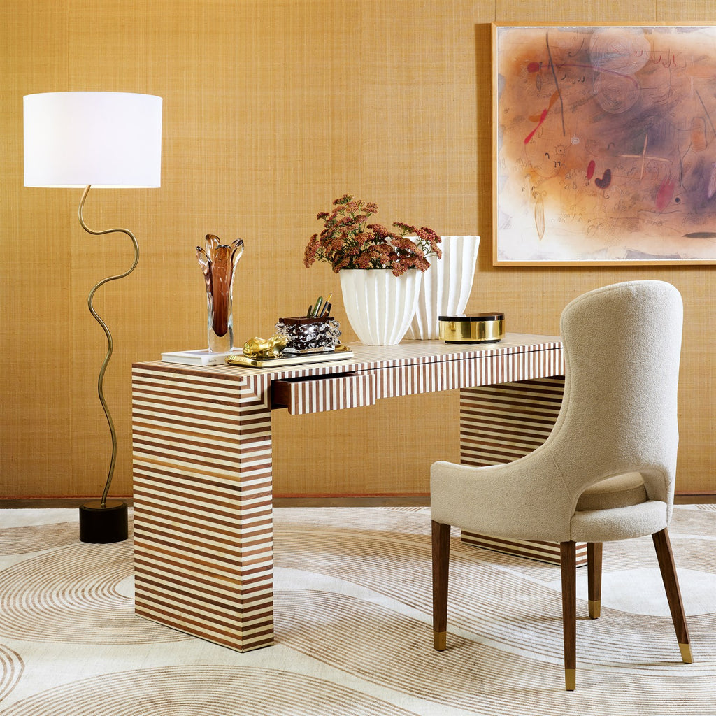 Cosmopolitan Crescent Box in Polished Brass & Black Marble