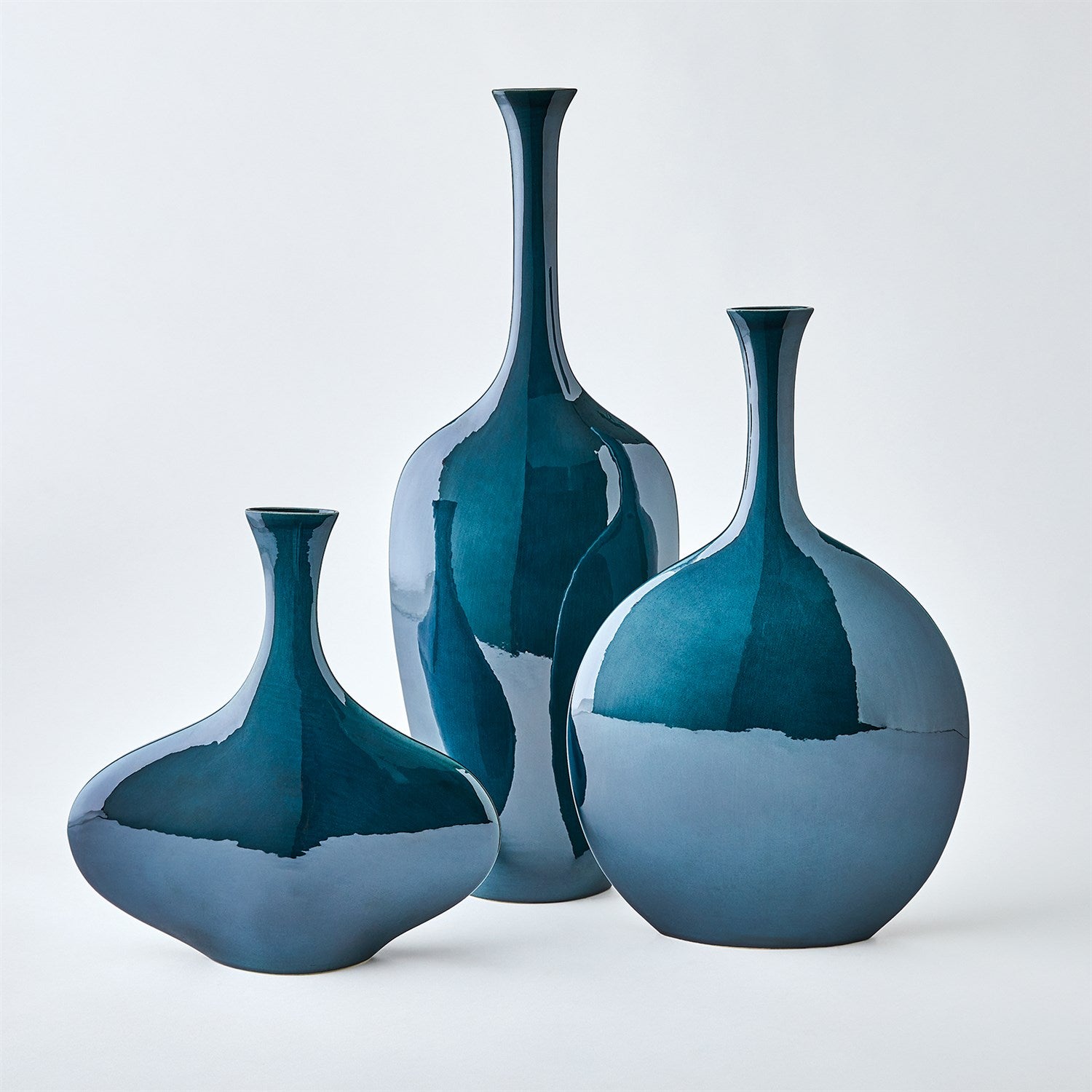Silhouette Vases in Reactive Blue