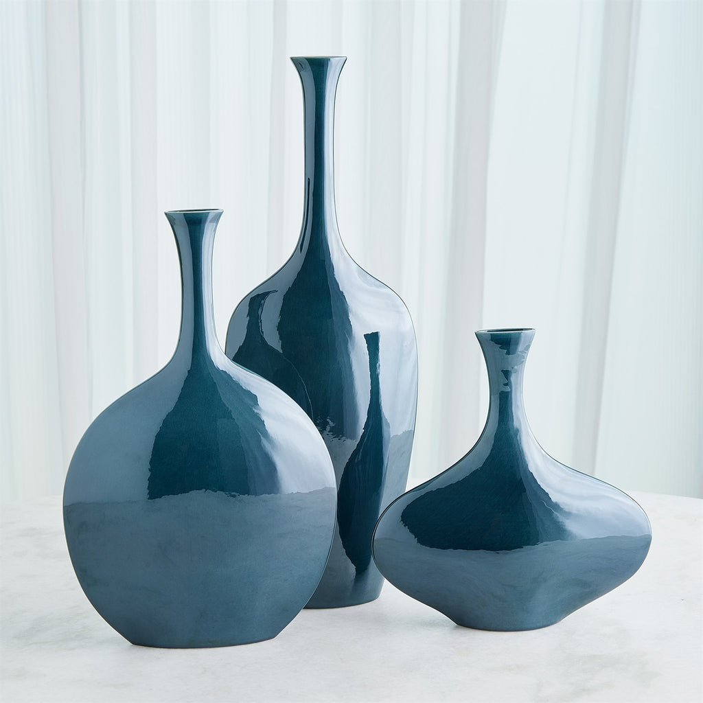 Silhouette Vases in Reactive Blue