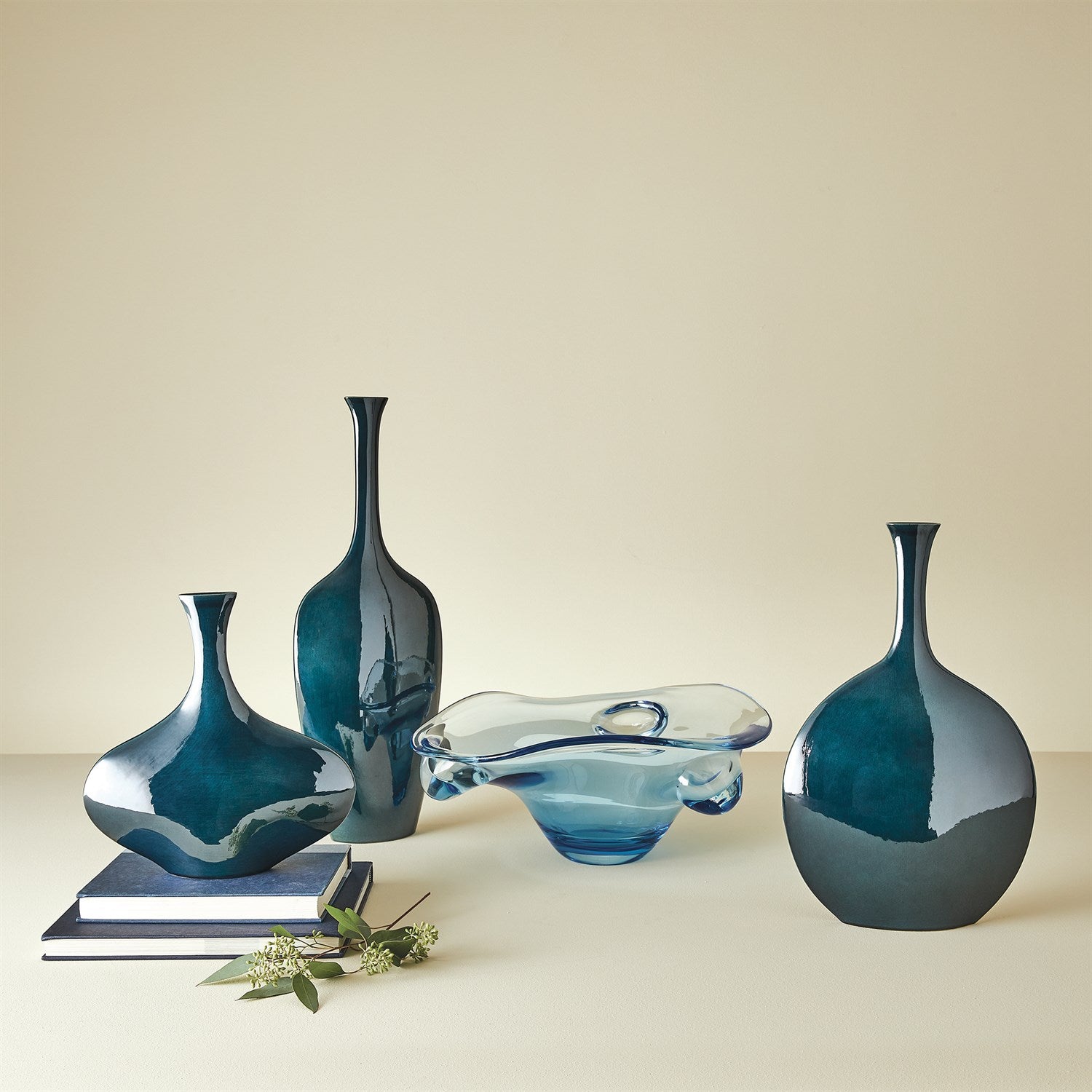 Silhouette Vases in Reactive Blue