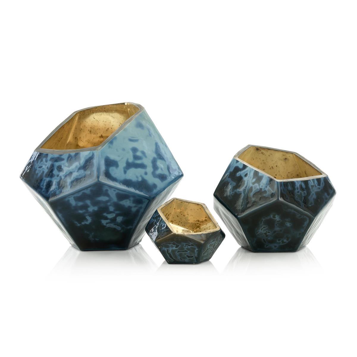 Eon Bowls, Set of 3 in Blue