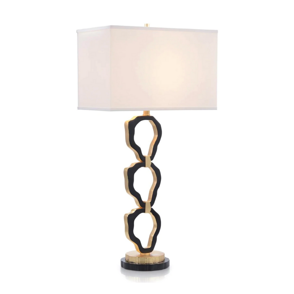 Organic Rings Black and Gold-Leaf Table Lamp