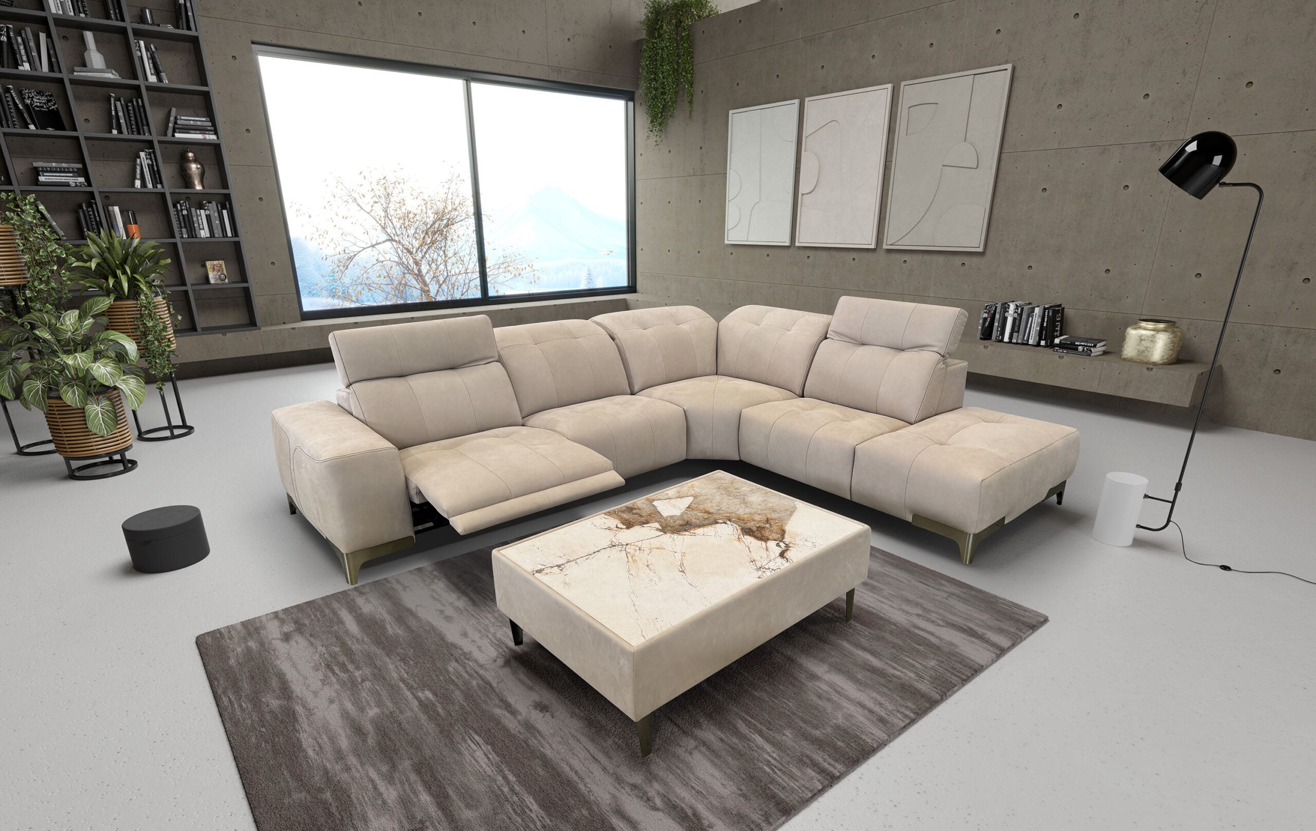 Rosy Power Sectional