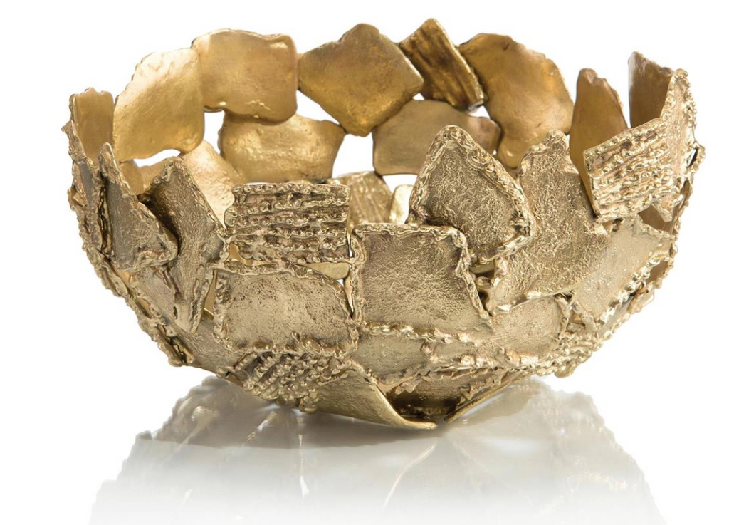Texture And Shape Brass Wide Bowl