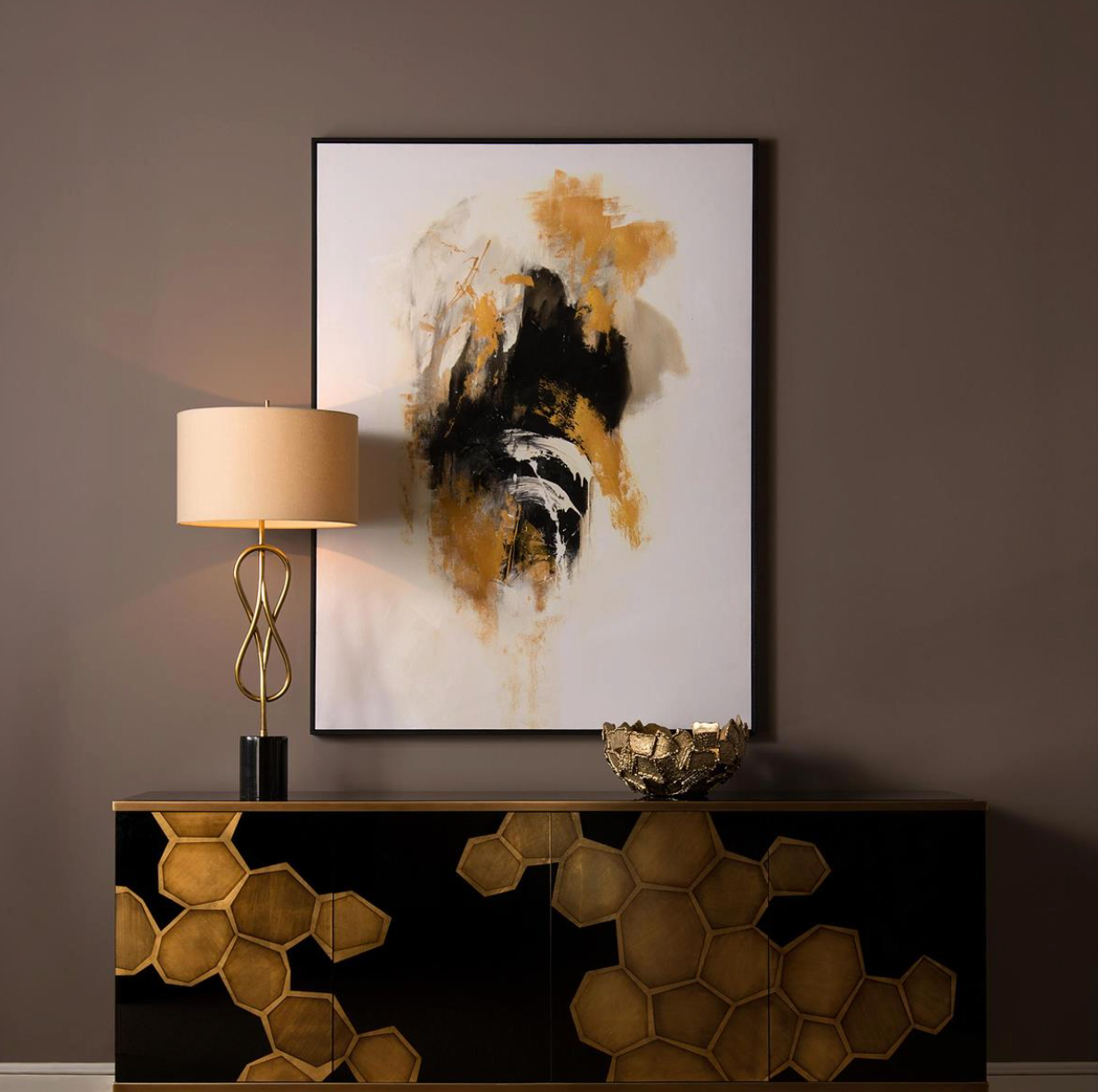 Texture And Shape Brass Wide Bowl