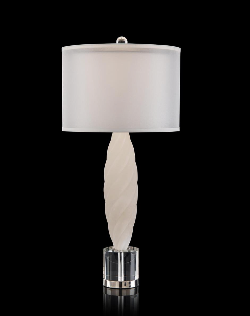 Alabaster Table Lamp W/ Crystal Base