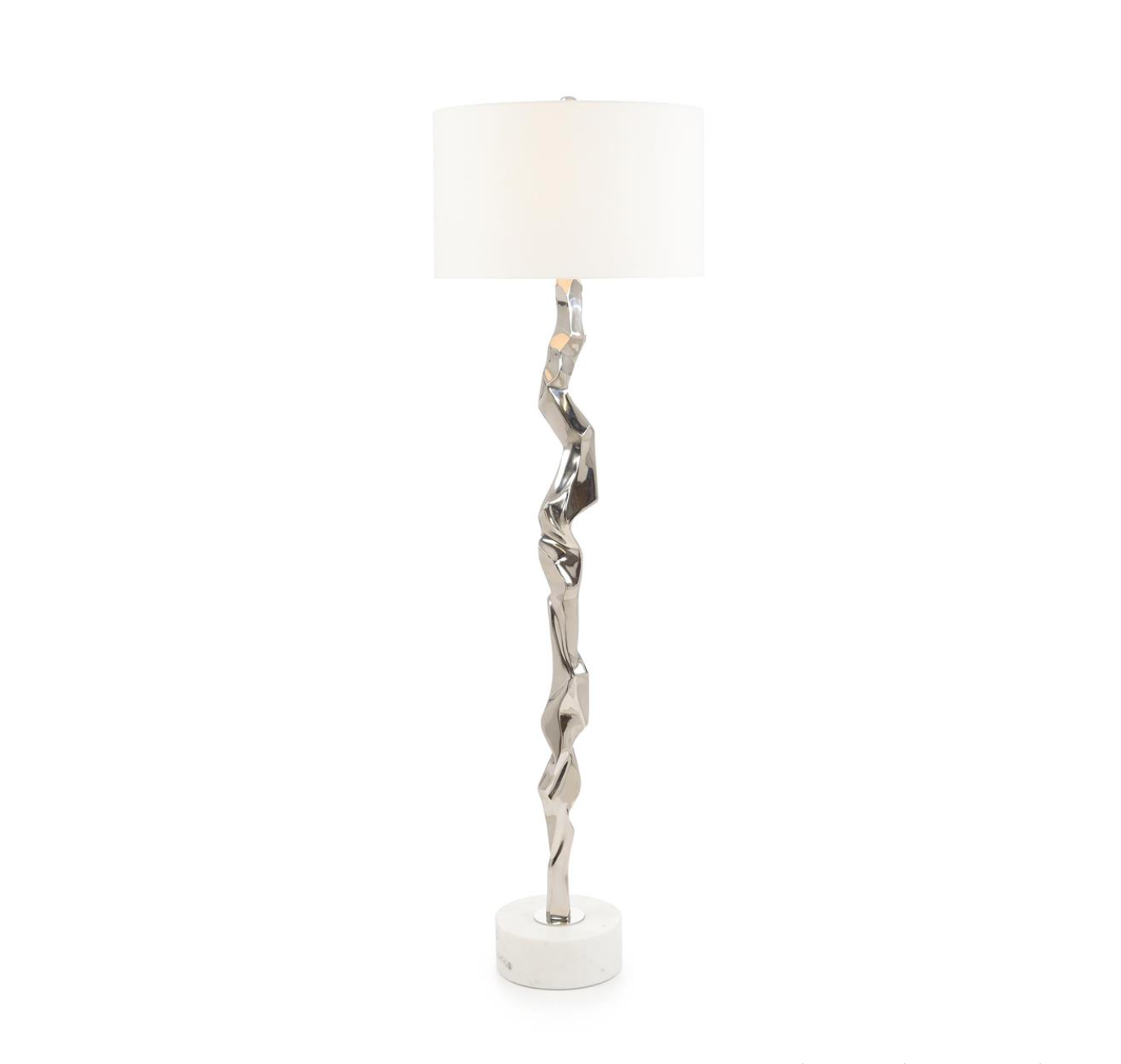 Polished Nickel Geometric Floor Lamp