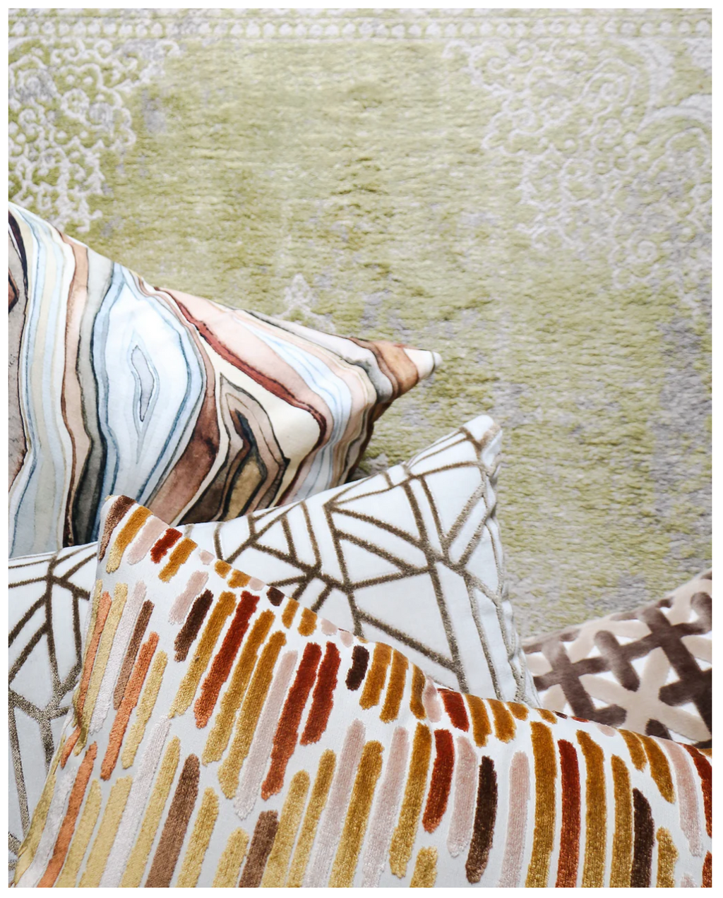 Louie White/Gold Pillow