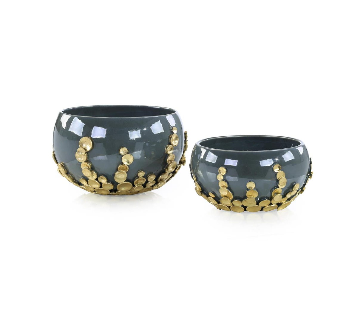 Golden Disc Bowls, Set of 2