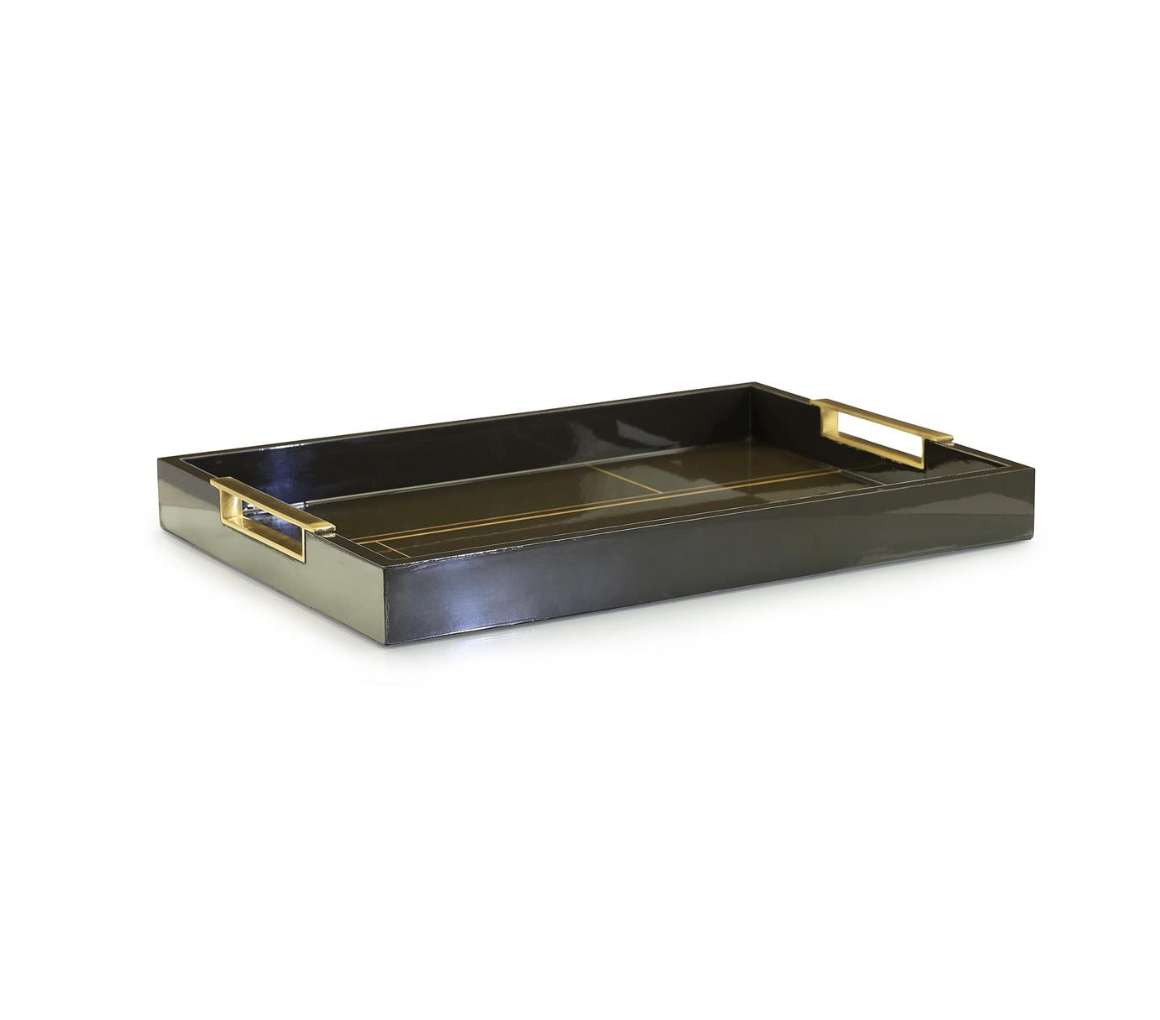 Tenebra Tray with Brass Handles