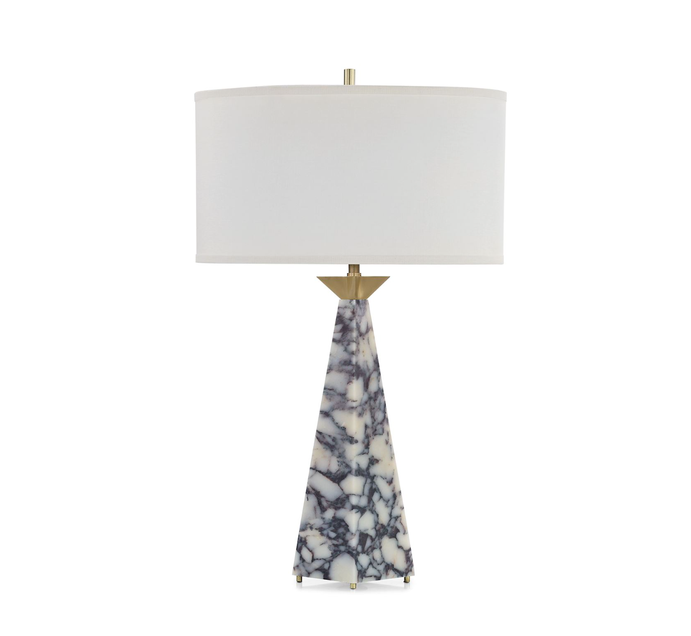 Stone Obelisk Table Lamp, White