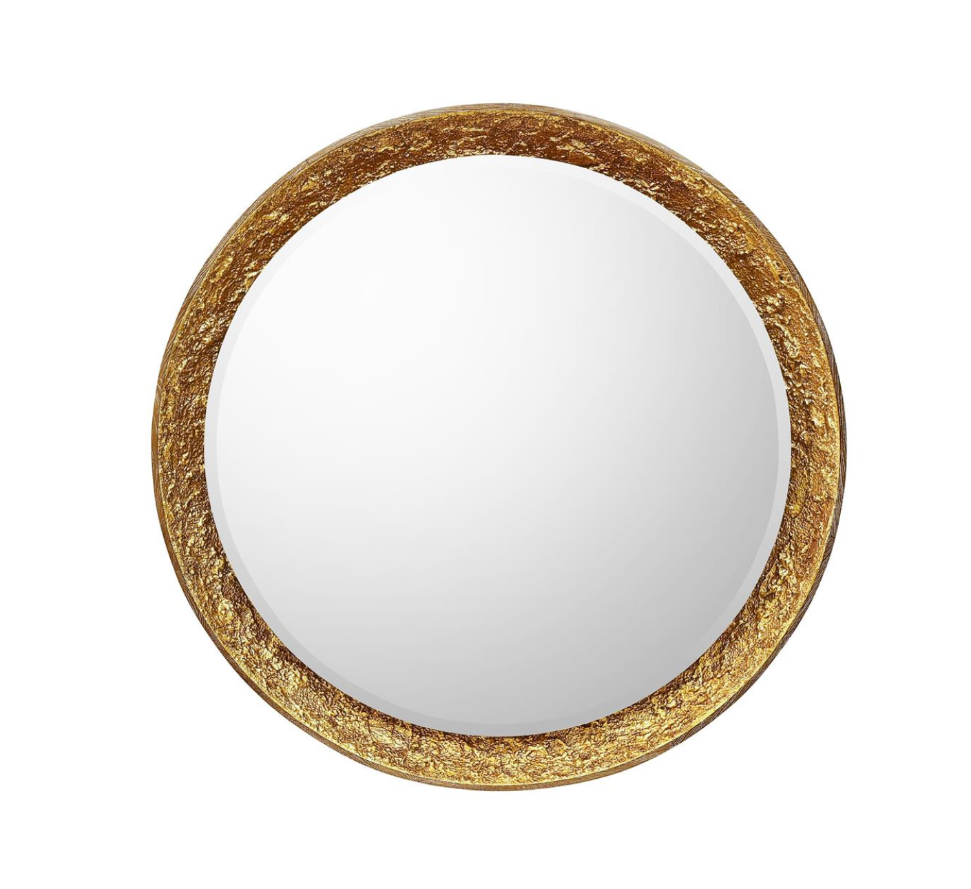 Gilded Oak Lighted Mirror, Round