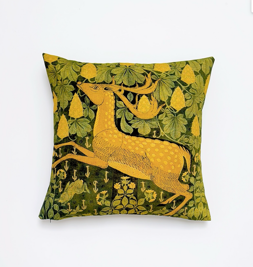 Reindeer Green Pillow