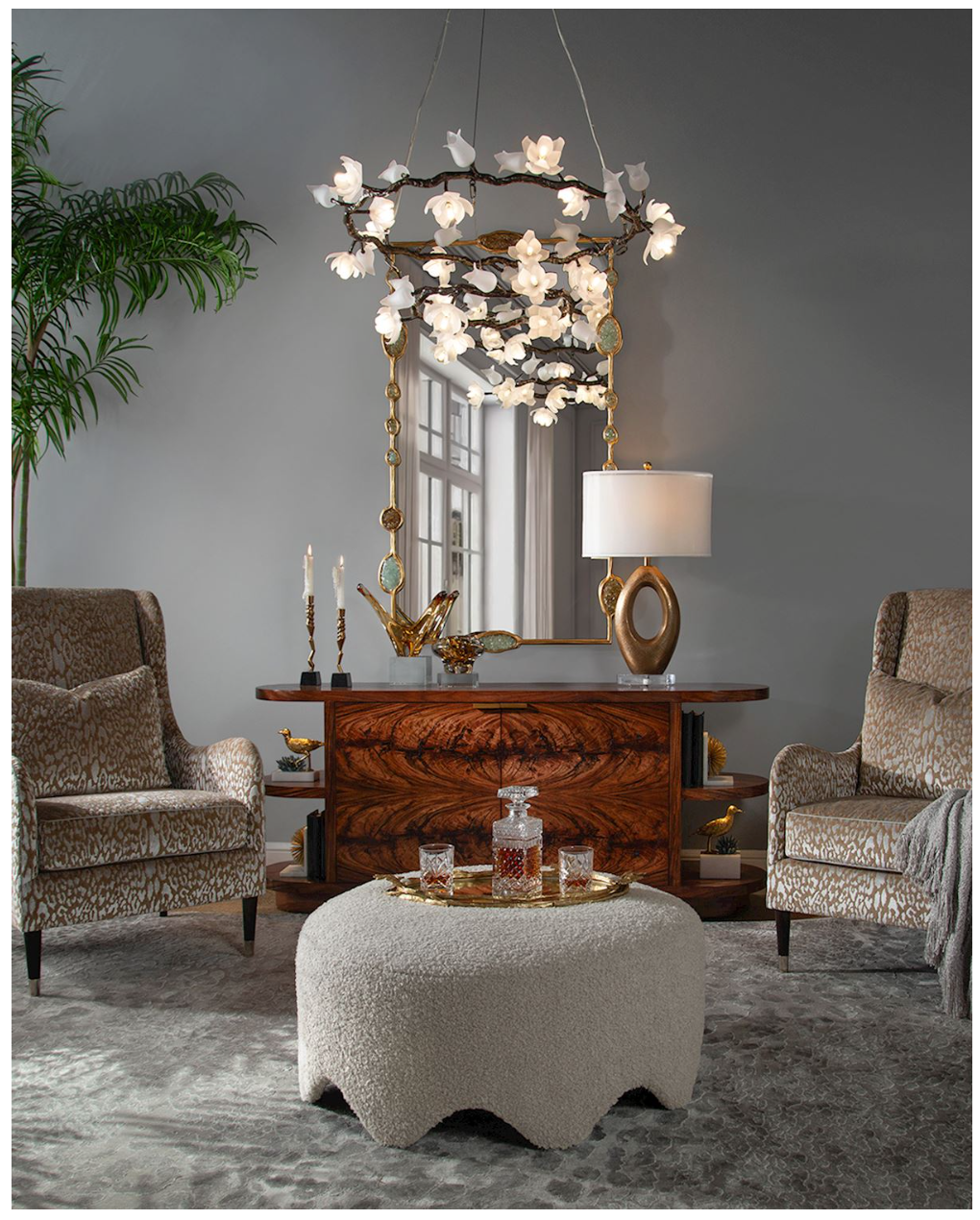 Abstract Amber Handblown Glass Sculpture