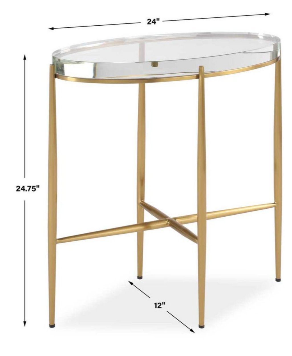 Crystal Clear Accent Table-Oval