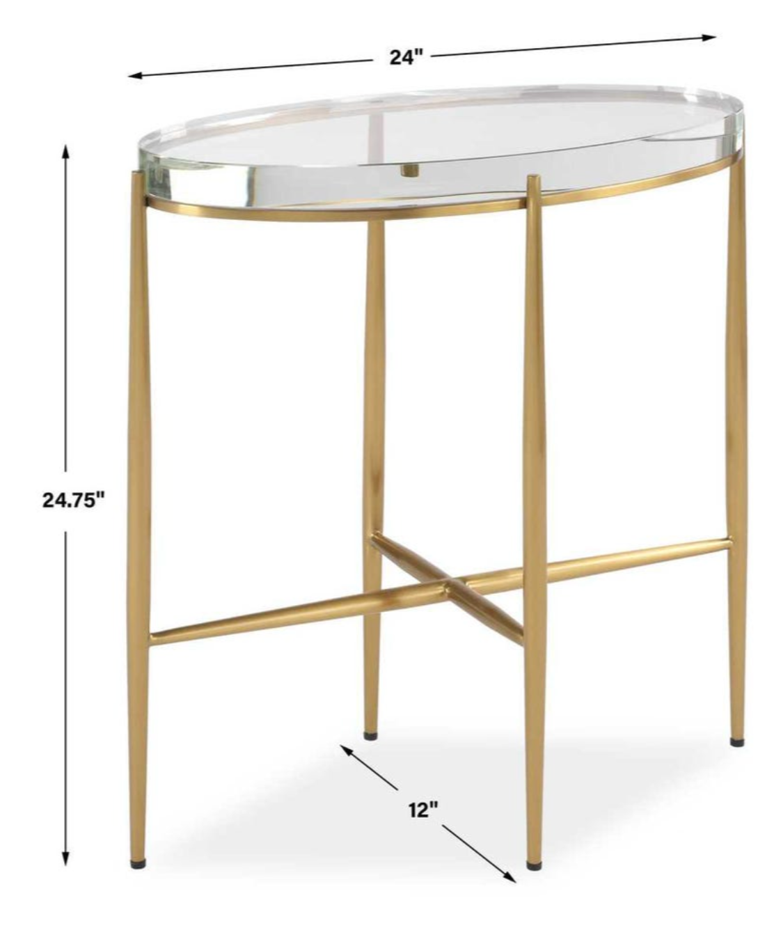 Crystal Clear Accent Table-Oval