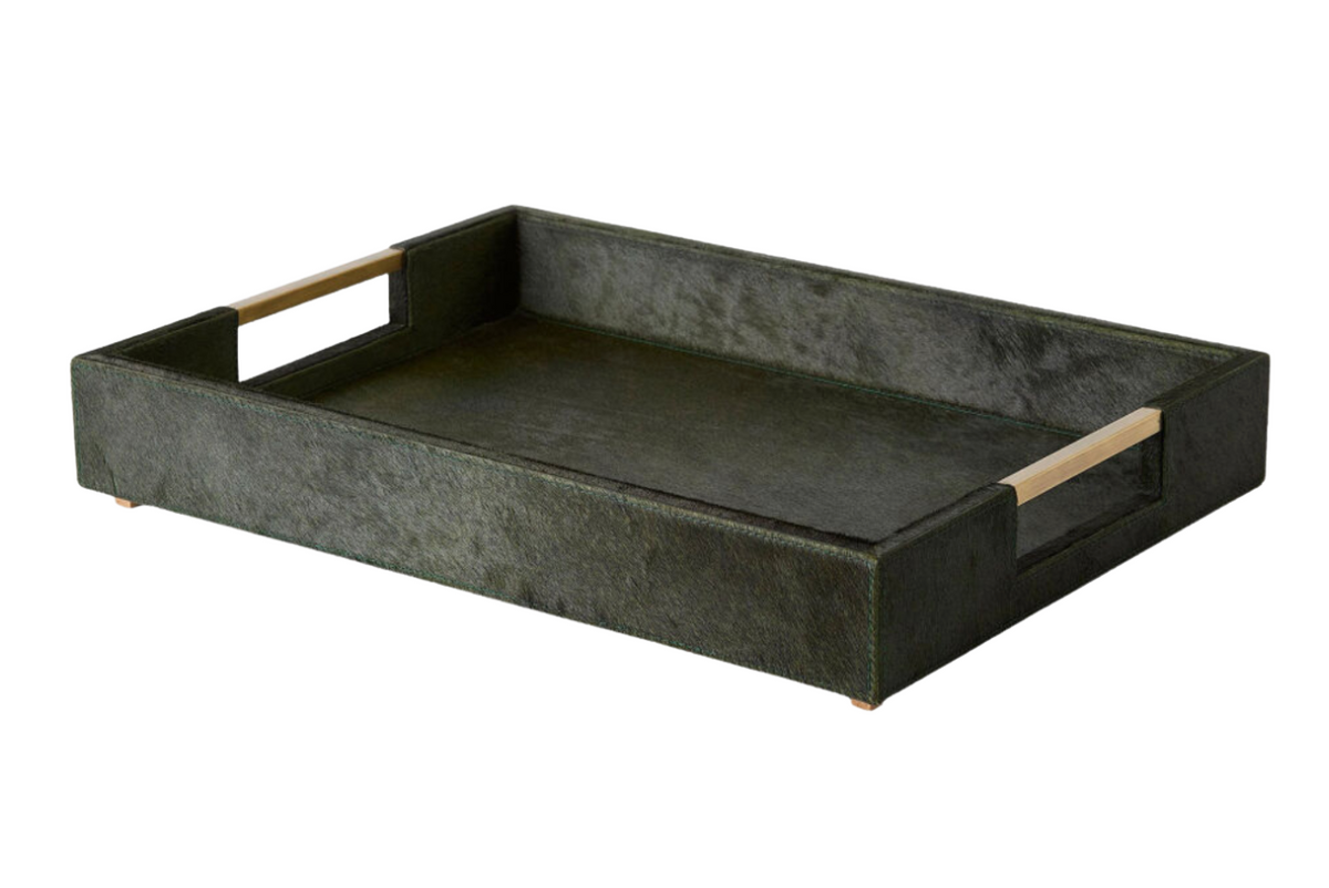 Posh Tray Hair-On-Hide Green