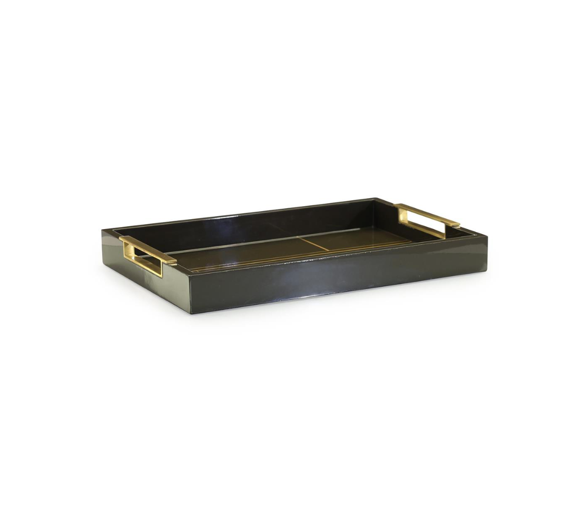 Tenebra Tray with Brass Handles