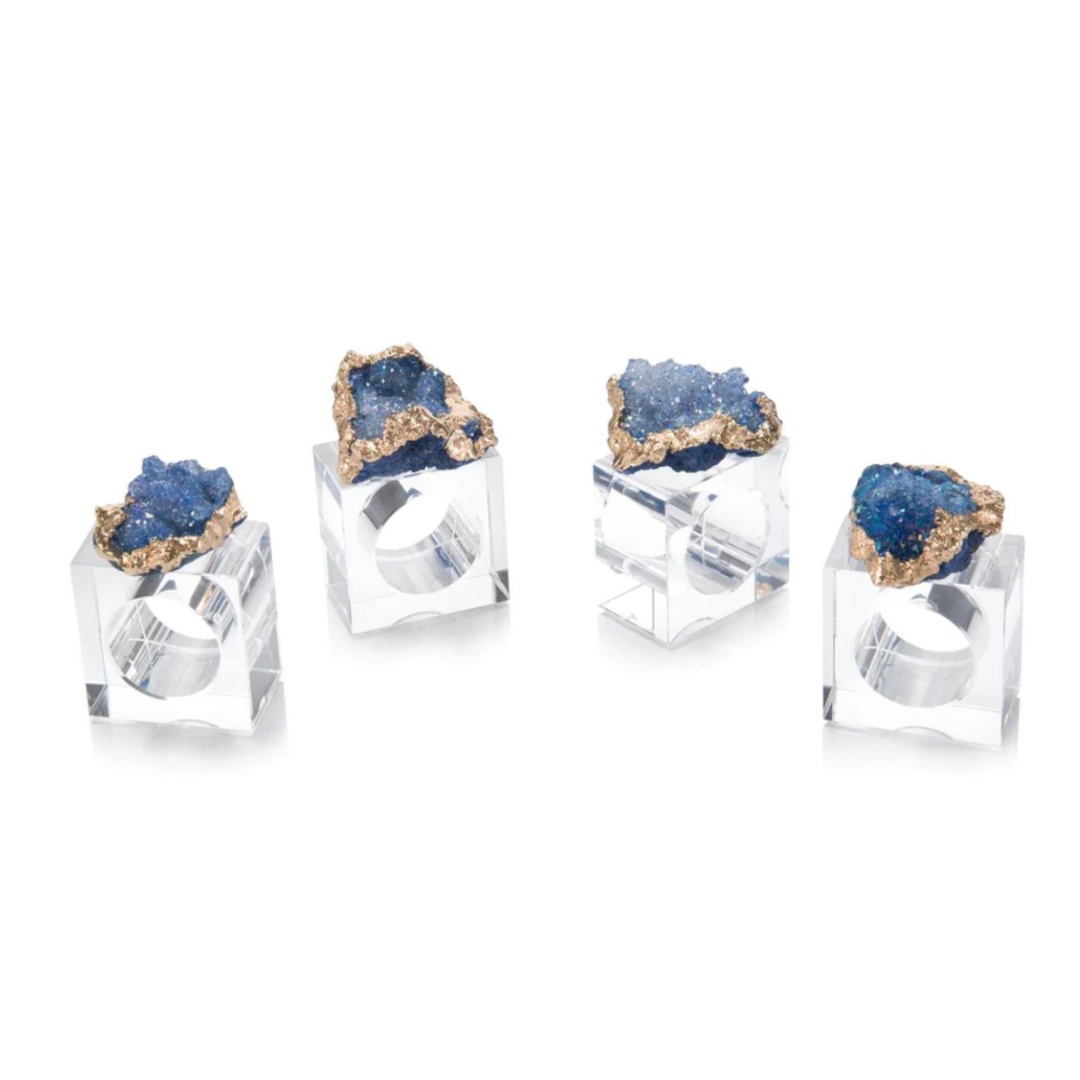 Set of Four Geode Napkin Rings
