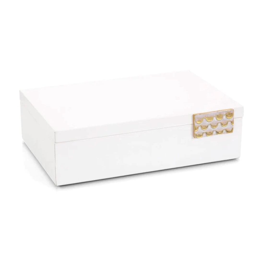 Porcelain White Leather Box