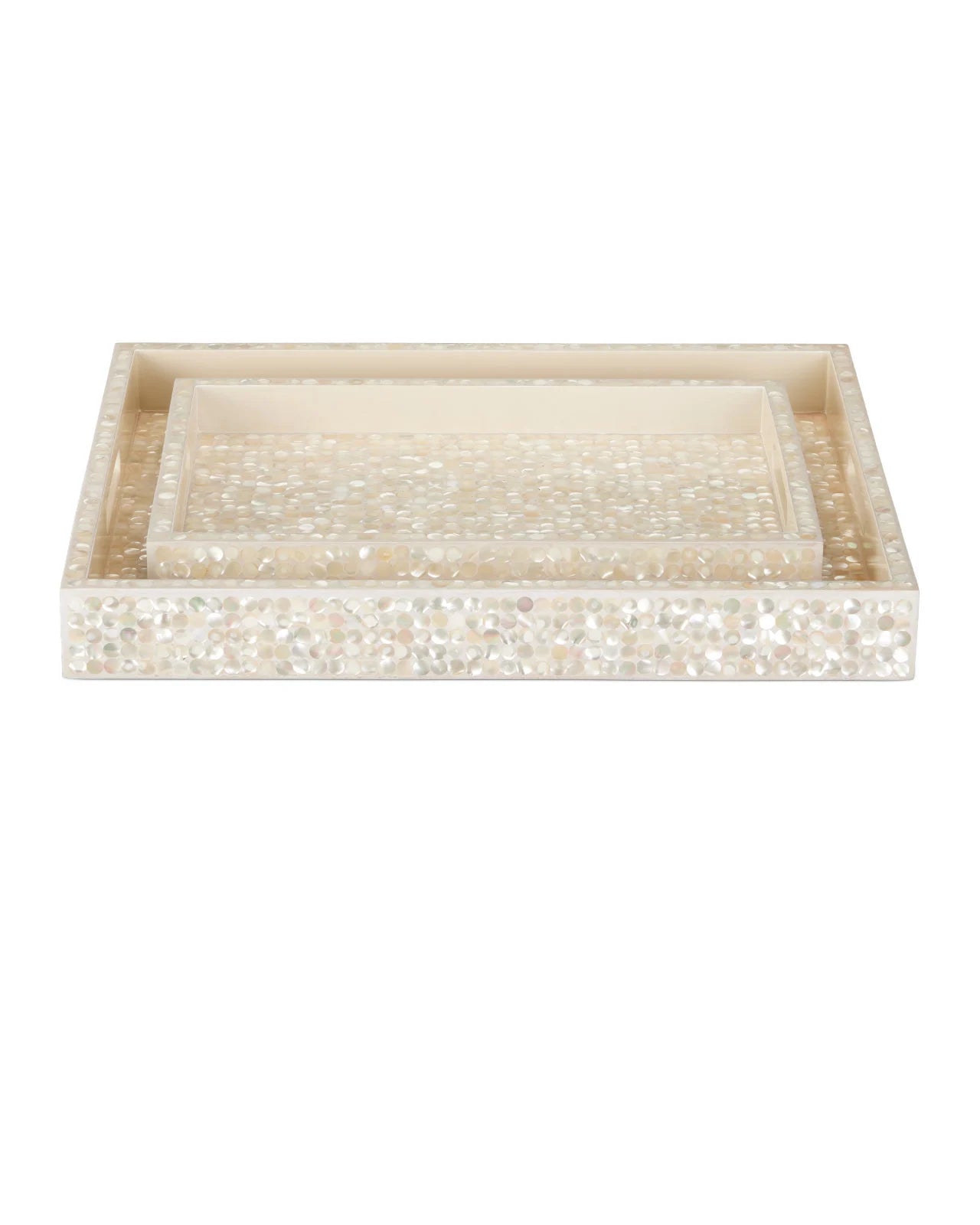 Gerri Dot Mother of Pearl Tray Set of 2