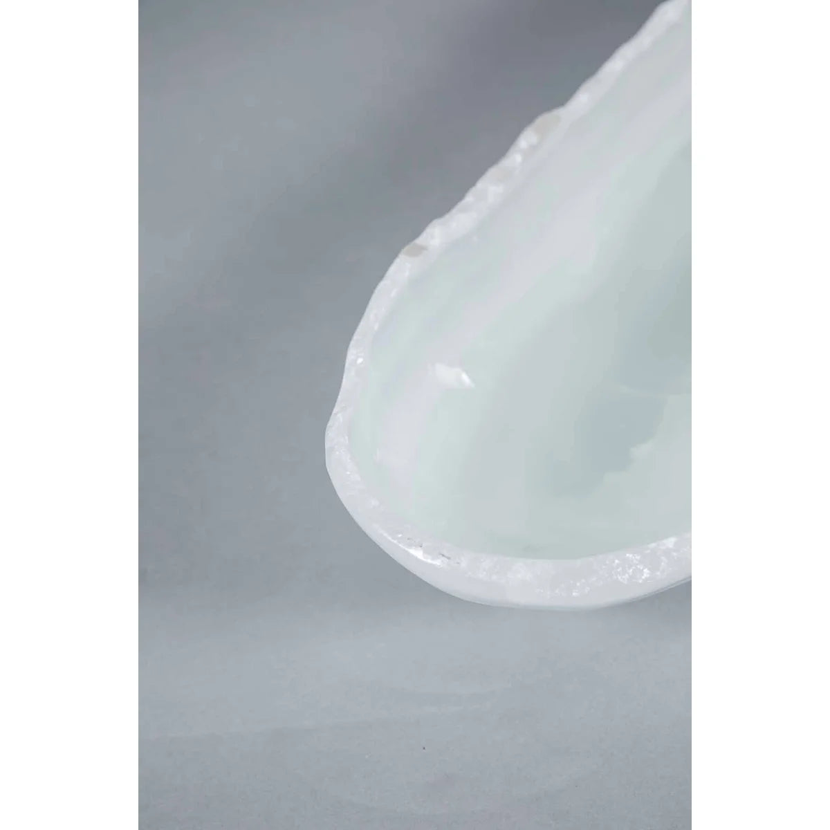 Onyx Canoe Bowl in White Onyx