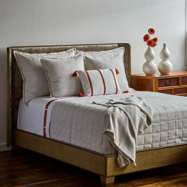 Macau Quilted King Coverlet in Natural