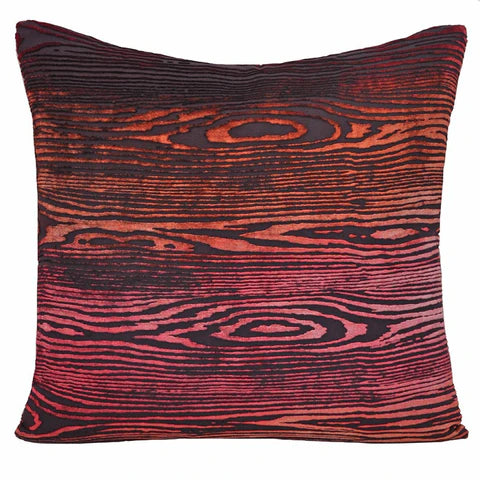 Woodgrain Velvet Pillow in Wildberry