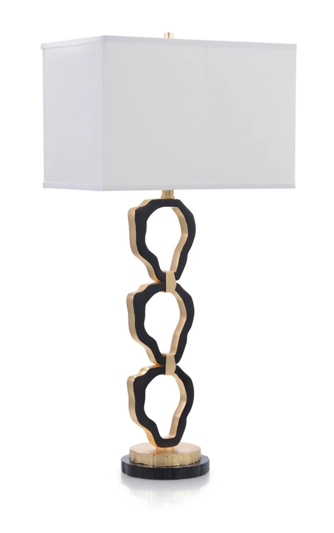 Organic Rings Black and Gold-Leaf Table Lamp