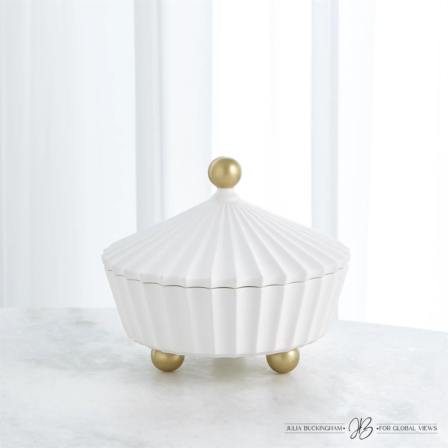 Cirque Vessel with Lid - White